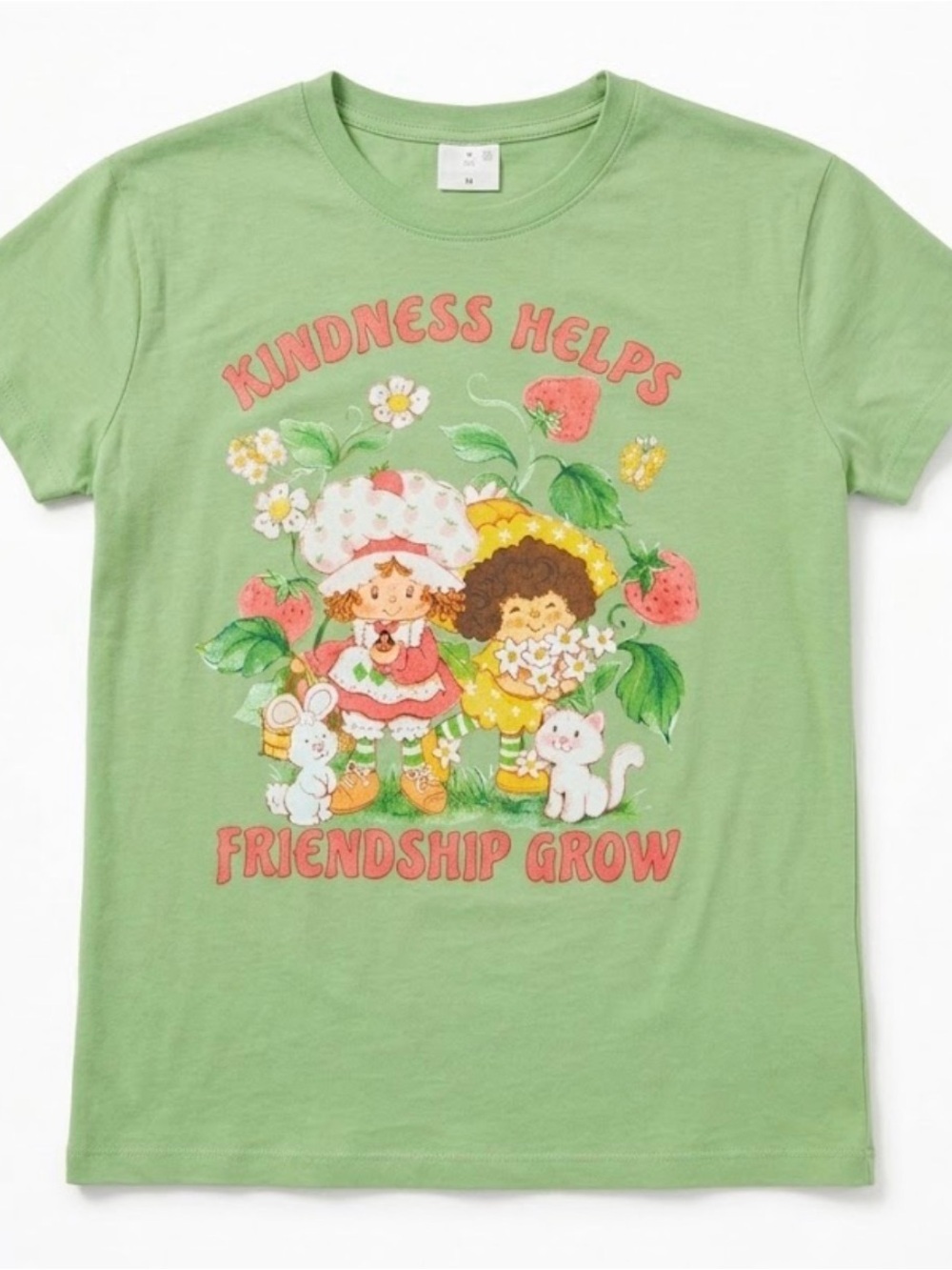 Strawberry Shortcake Kindness Helps Friendship Grow Floral Graphic Tee Fruit